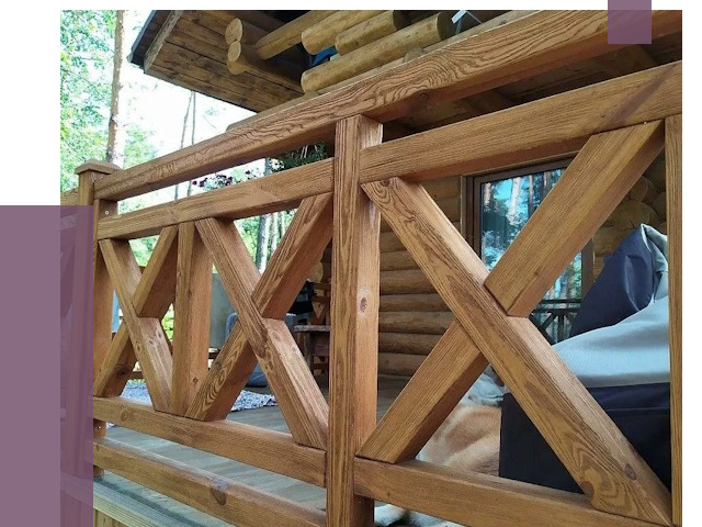 Деревянные перила под ключ в Балтийске от 7646 руб. 