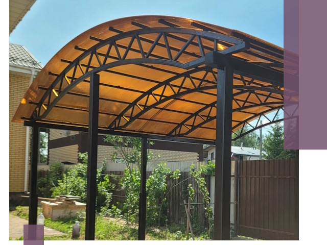 Изготовление навесов под ключ в Балтийске из качественных материалов