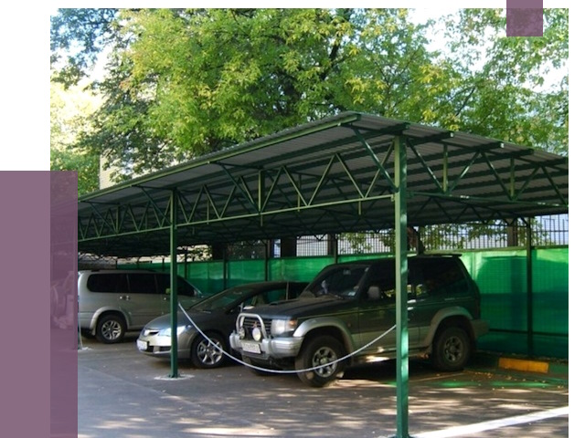 Навесы для парковки в Балтийске от 80031 руб. заказать | ПРОЛЁТ-Блт