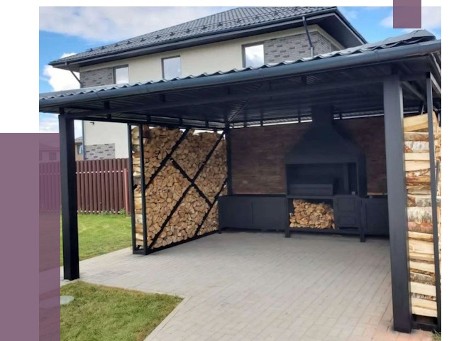 Навесы для барбекю в Балтийске от 12693 руб. под ключ | ПРОЛЁТ-Блт