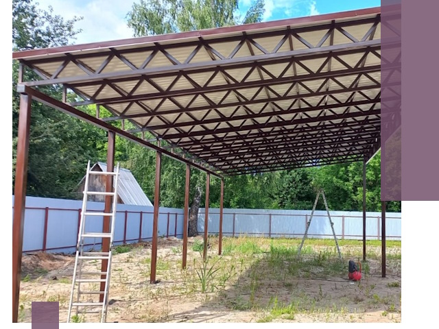 Односкатные навесы под ключ в Балтийске — изготовление и монтаж