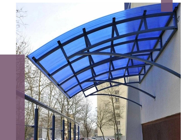 Козырьки из поликарбоната в Балтийске от 4282 руб. под ключ | ПРОЛЁТ-Блт