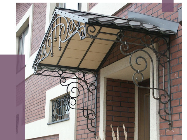 Двускатные козырьки в Балтийске под ключ от 12744 руб.