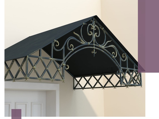 Двускатные металлические козырьки под ключ в Балтийске